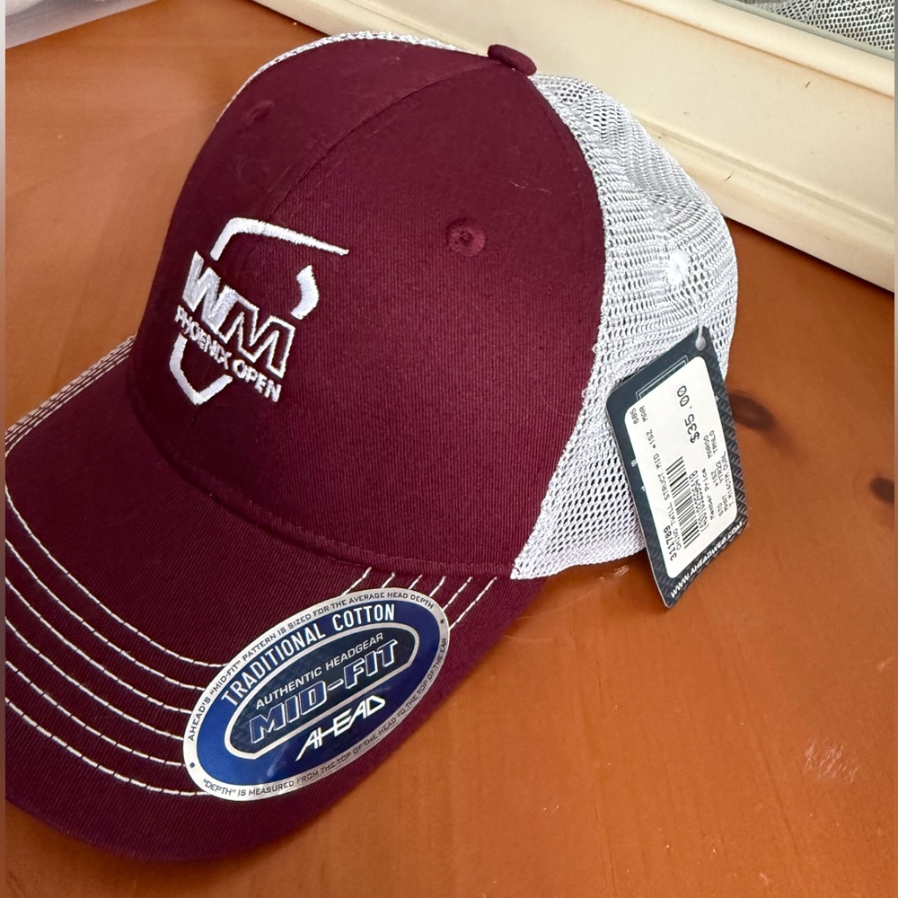 Head Burgundy and White Men's Cap